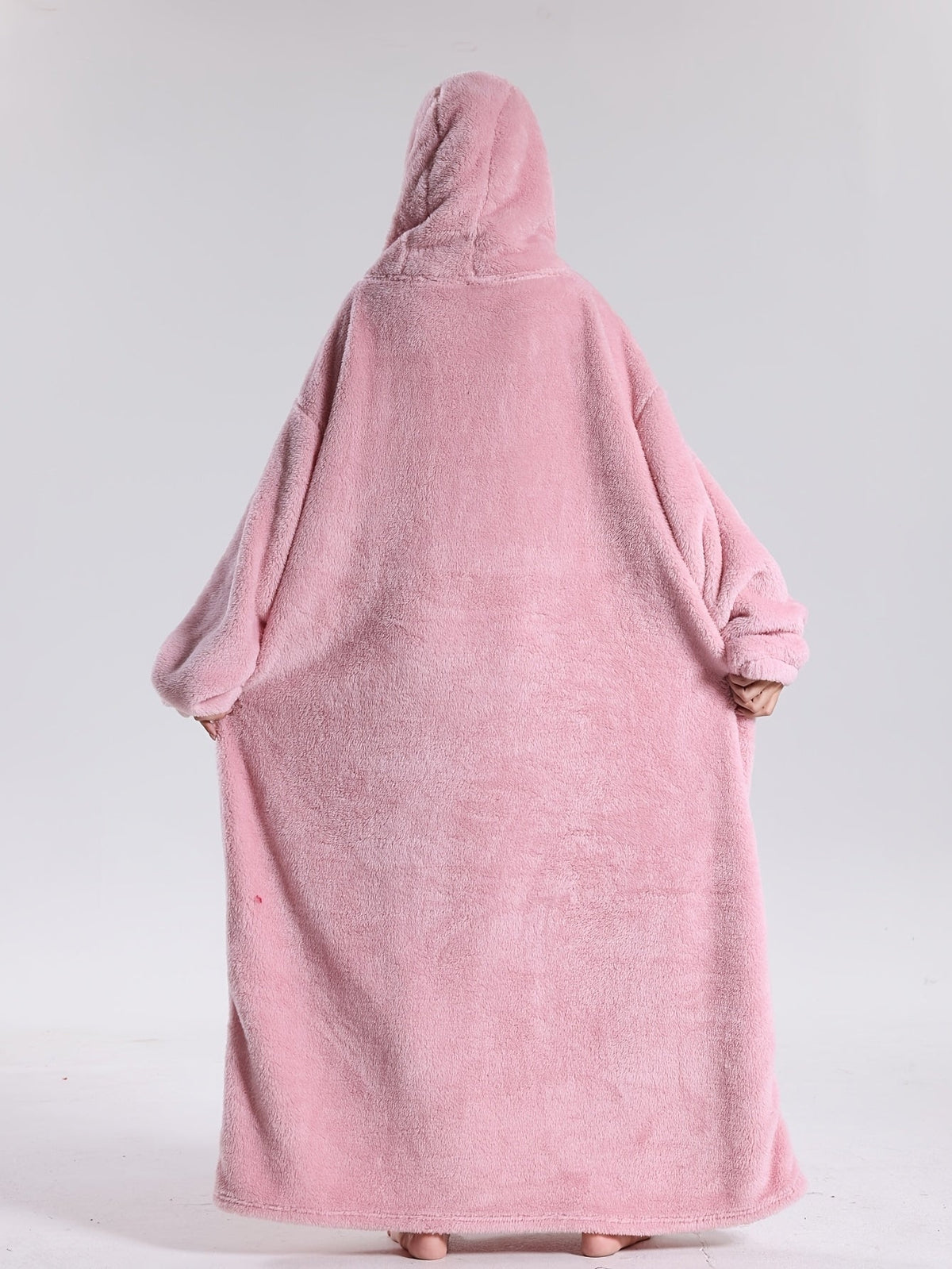 Kuschelkokon Hoodie-Decke in Puder (Rosa) – Rückansicht